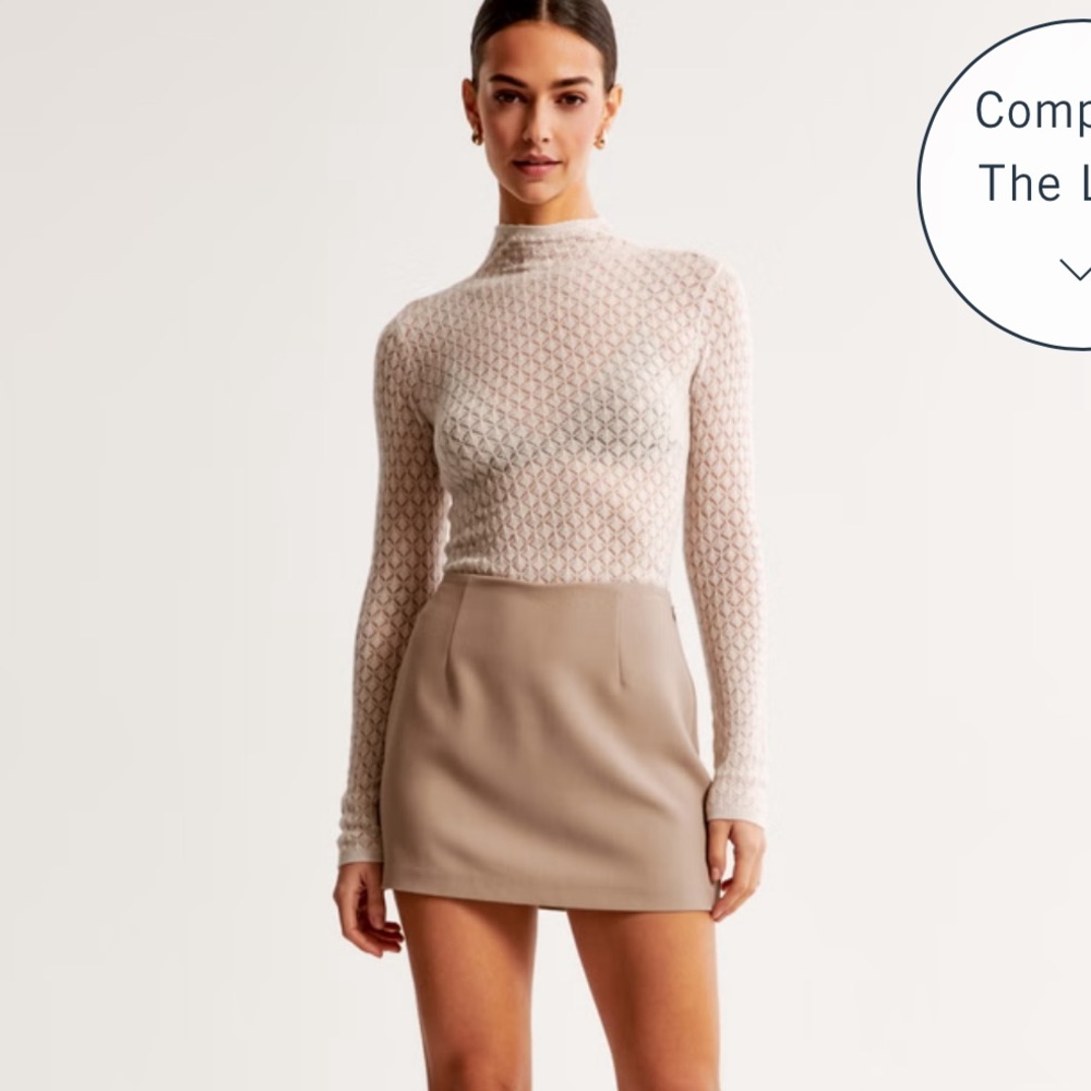 Abercrombie Merino Wool-Blend Pointelle Top